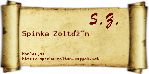 Spinka Zoltán névjegykártya
